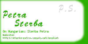 petra sterba business card